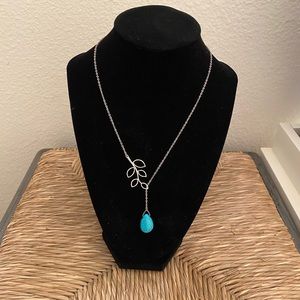 Sterling silver and turquoise lariat
